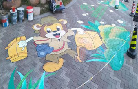 咸丰夏季画地面彩绘会遇到的问题