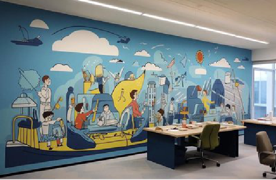 咸丰办公室墙绘的特点。