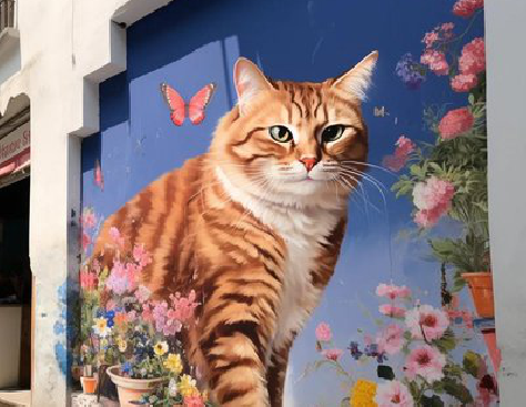 咸丰自己绘制有个性的手绘墙