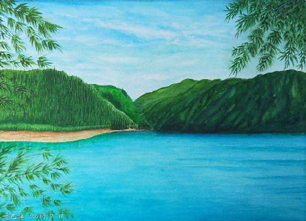 咸丰在墙绘中，如何绘画绿水青山？