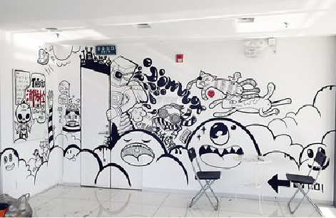 咸丰手绘墙并非传统涂鸦。